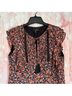 Greylin 100% Viscose 100% Polyester Floral Orange Black Tank Top Size M - photo 5