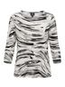 JM Collection Print Black White 3/4 Sleeve Blouse Size L - photo 1