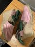 Gap Stripes White Pink Green Wedges Size 6 - photo 4