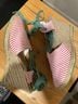 Gap Stripes White Pink Green Wedges Size 6 - photo 3