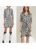 Veronica Beard 100% Viscose Plaid Blue Ivory Cocktail Dress Size 12 - photo 5