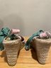 Gap Stripes White Pink Green Wedges Size 6 - photo 5