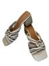 Andre Assous 100% Leather Multi Color Tan White Heels Size 10 - photo 1