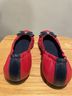 Jack Rogers 100% Leather Red Blue Flats Size 6 1/2 - photo 4