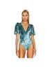 Free People 100% Polyester Teal Bodysuit Size S - photo 2