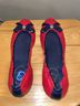 Jack Rogers 100% Leather Red Blue Flats Size 6 1/2 - photo 5