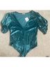 Free People 100% Polyester Teal Bodysuit Size S - photo 3