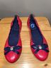 Jack Rogers 100% Leather Red Blue Flats Size 6 1/2 - photo 6