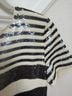 Veronica Beard 100% Polyester 95% Silk 5% Elastane Stripes Black White Short Sleeve Blouse Size 4 - photo 5