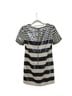 Veronica Beard 100% Polyester 95% Silk 5% Elastane Stripes Black White Short Sleeve Blouse Size 4 - photo 2