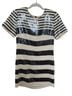 Veronica Beard 100% Polyester 95% Silk 5% Elastane Stripes Black White Short Sleeve Blouse Size 4 - photo 1