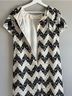 Talbots Floral Chevron-herringbone Black White Casual Dress Size 6 - photo 8
