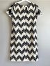 Talbots Floral Chevron-herringbone Black White Casual Dress Size 6 - photo 5