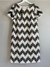 Talbots Floral Chevron-herringbone Black White Casual Dress Size 6 - photo 4