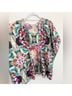 Johnny Was 100% Silk Floral Blue Pink Silk Cardigan Size S - photo 5