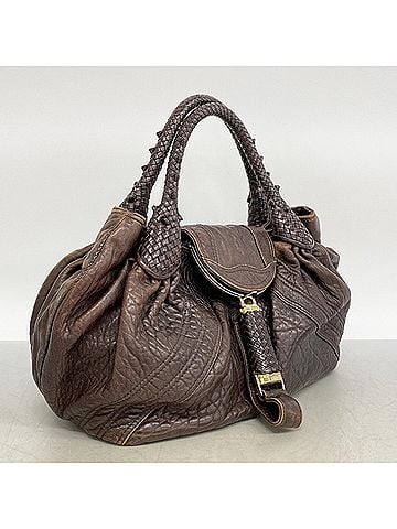 Fendi Fendi Spy Bag Leather Handbag, Brown Gold, Women's (view 2)