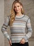 Cinq à Sept Ombre Blue Brown Gray Pullover Sweater Size XS - photo 3