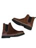 Free People 100% Leather Brown Ankle Boots Size 7 - photo 1