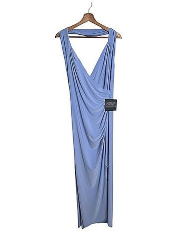 Norma Kamali Sweetheart Halter Ruched Asymmetrical Side Drape Midi Dress Casual Dress (view 1)