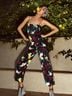 fleur du mal 100% Silk Floral Black Pink Casual Pants Size XS - photo 3