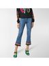 ETRO Aztec Or Tribal Print Solid Blue Red Jeans Size 10 - photo 3