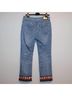 ETRO Aztec Or Tribal Print Solid Blue Red Jeans Size 10 - photo 5