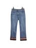 ETRO Aztec Or Tribal Print Solid Blue Red Jeans Size 10 - photo 1