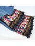 ETRO Aztec Or Tribal Print Solid Blue Red Jeans Size 10 - photo 9