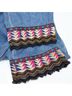 ETRO Aztec Or Tribal Print Solid Blue Red Jeans Size 10 - photo 10