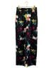 fleur du mal 100% Silk Floral Black Pink Casual Pants Size XS - photo 1