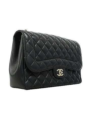 Chanel Chanel Shoulder Bag, Large Matelassé, Double Chain, Lambskin, Black/Champagne, Women's (view 2)