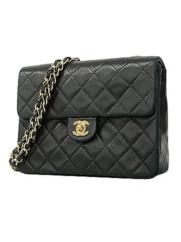 Chanel Chanel Mini Matelassé Chain Shoulder Bag, Lambskin, Black, Women's (view 1)