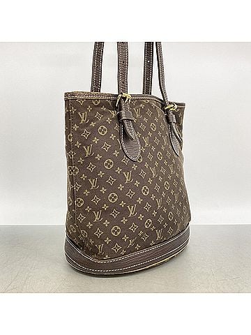 Louis Vuitton Louis Vuitton Monogram Mini Lin Bucket PM Tote Bag M95226 Ebene (Women's) (view 2)