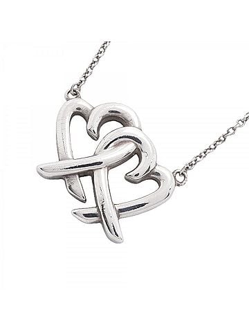 Tiffany & Co. Tiffany & Co. Double Loving Heart Necklace, Sterling Silver 925, Women's, P2980373 (view 1)