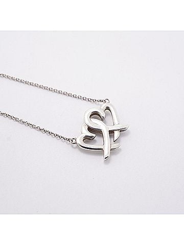 Tiffany & Co. Tiffany & Co. Double Loving Heart Necklace, Sterling Silver 925, Women's, P2980373 (view 2)