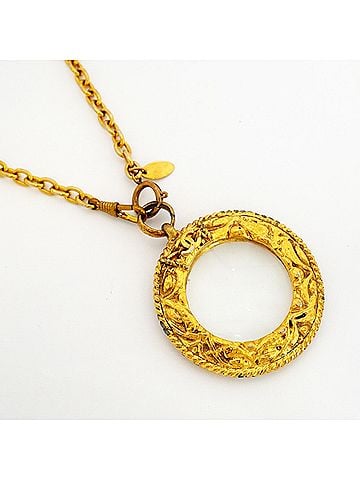 Chanel Chanel Necklace, Coco Mark, Magnifying Glass, GP Plated, Gold, Women's, OP005877 (view 2)