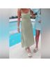 Roller Rabbit 100% Silk Solid Green Cocktail Dress Size L - photo 5