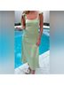 Roller Rabbit 100% Silk Solid Green Cocktail Dress Size L - photo 14
