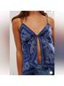 LoveShackFancy 100% Silk Print Blue White Tank Top Size XL - photo 4