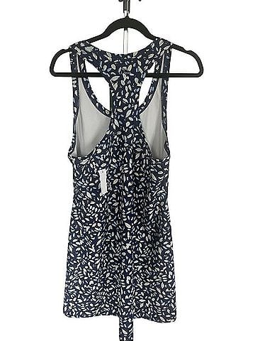 L.L.Bean Navy Leaf-Print Tank Dress Casual Dress (view 2)