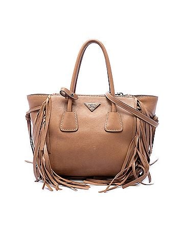 Prada Glace Calf Fringed Twin Pocket Satchel (view 1)