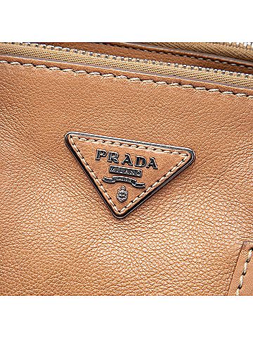Prada Glace Calf Fringed Twin Pocket Satchel (view 2)