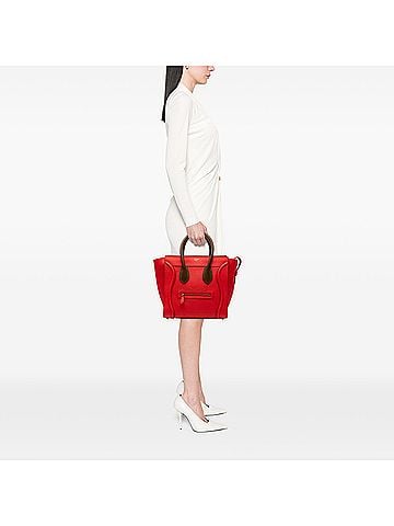 Céline Mini Bicolor Leather Luggage Tote (view 2)