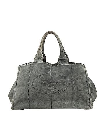 Prada Large Scamosciato Canapa Logo Satchel (view 1)