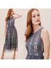 BHLDN 100% Polyester 100% Polyester Floral Blue Casual Dress Size 14 - photo 4