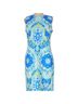 J. McLaughlin Paisley Blue Yellow Cocktail Dress Size M - photo 2