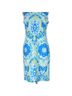 J. McLaughlin Paisley Blue Yellow Cocktail Dress Size M - photo 4