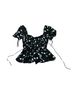Self-Portrait Floral Black Blue Short Sleeve Top Size 2 - photo 1