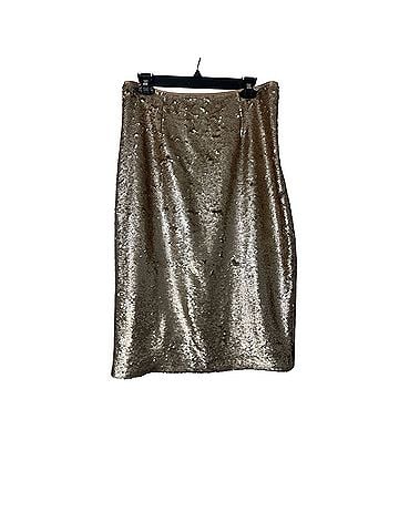 Eliza J Gold Sequin Pencil Skirt Skort (view 1)