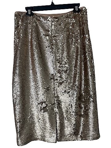 Eliza J Gold Sequin Pencil Skirt Skort (view 2)